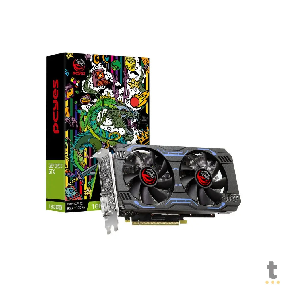 Placa de Video 6Gb GTX 1660 Super Gddr6 Pcyes Nvidia Geforce 192bits Displayport Hdmi Dvi Graffiti Series - Pa1660s6gr6d Truedata